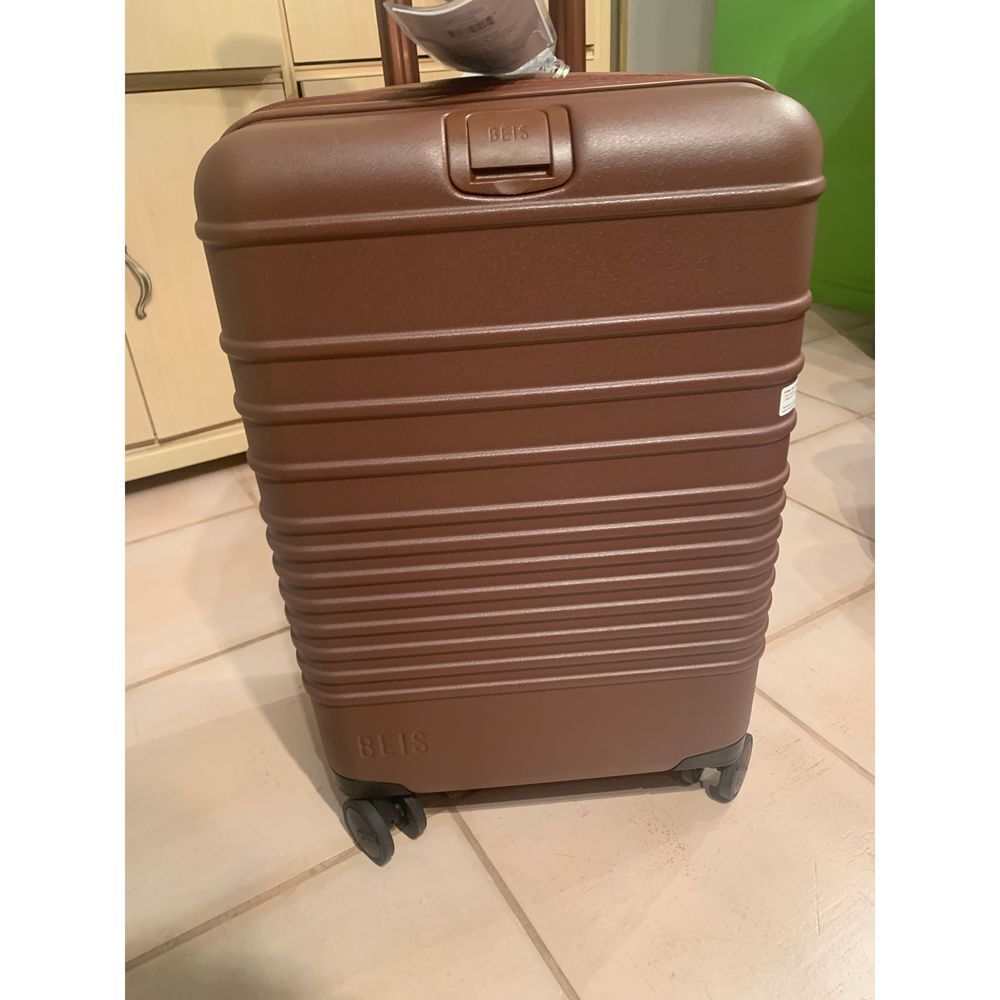 NWT Beis Carry On Maple Brown Suitcase Roller Bag
